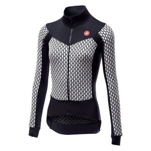 Castelli Sz L Sfida Black White Full Zip Cycling Technical Outdoor Jacket